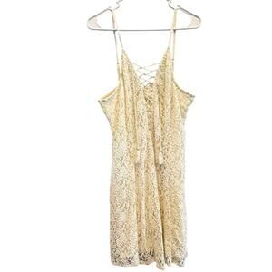 American Eagle Womens Lace Up Dress Size XL Cream Corset Coquette Boho Beachy